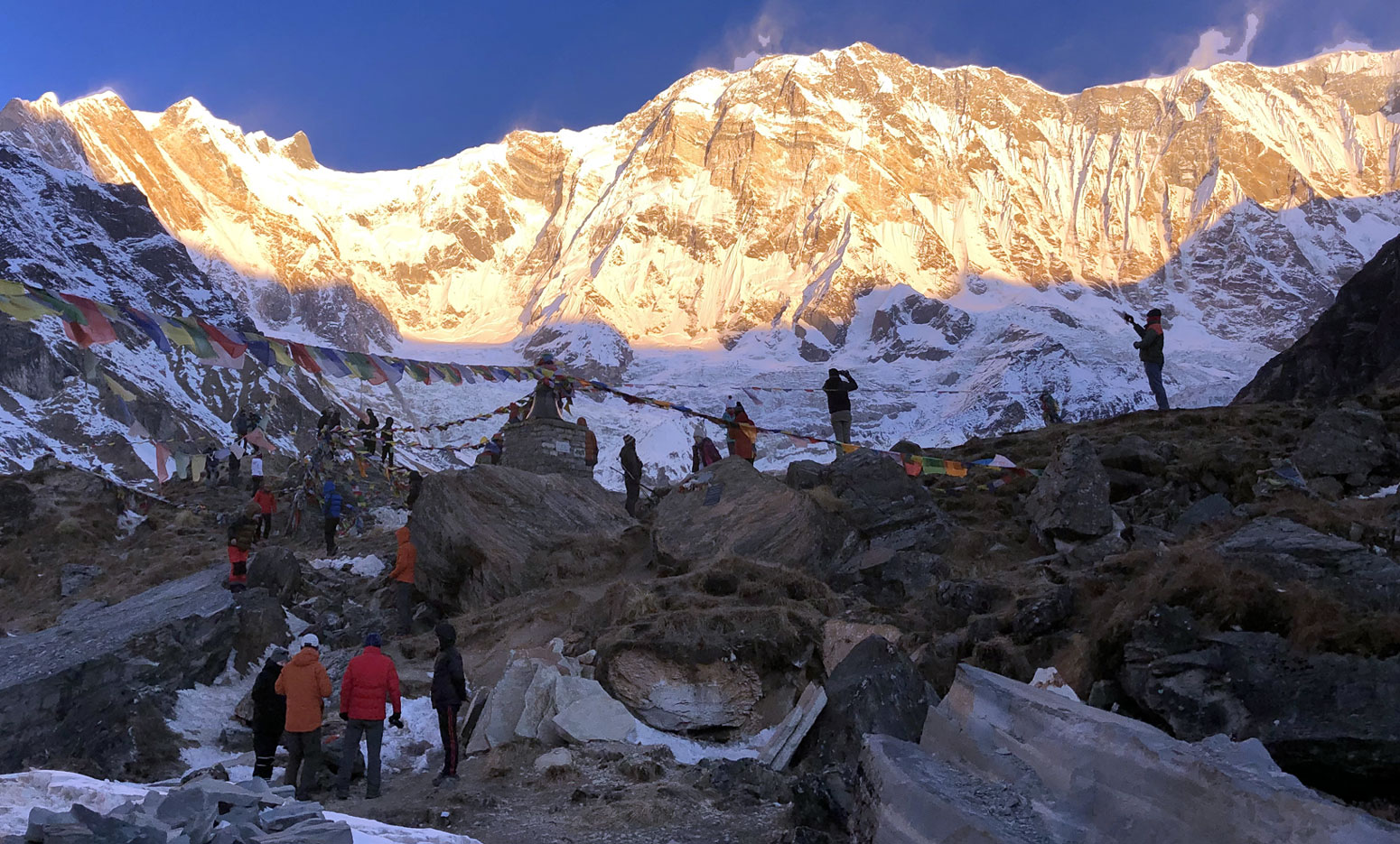 incredible view of Annapurna massif from base camp